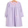 Leighton Long Sleeve Dress, Light Pink and Purple Stripe