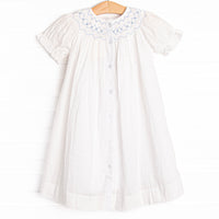 Sweet Spring Smocked Dress, White