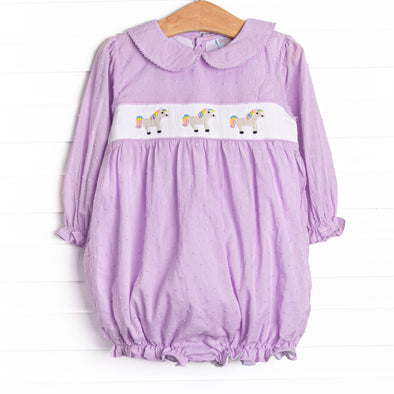 Prancin' Pony Smocked Bubble, Purple
