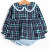 Campbell Long Sleeve Diaper Set, Navy Plaid