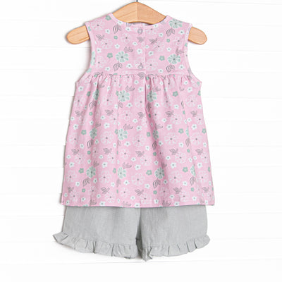 Pretty as a Petunia Ruffle Short Set, Pink