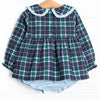 Campbell Long Sleeve Diaper Set, Navy Plaid