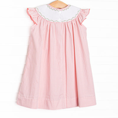 Crustacean Castle Smocked Bishop Dress, Pink