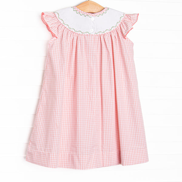 Crustacean Castle Smocked Bishop Dress, Pink