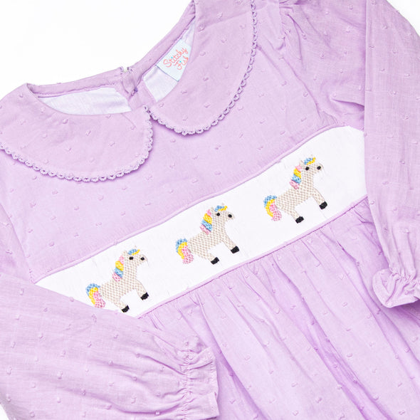 Prancin' Pony Smocked Bubble, Purple