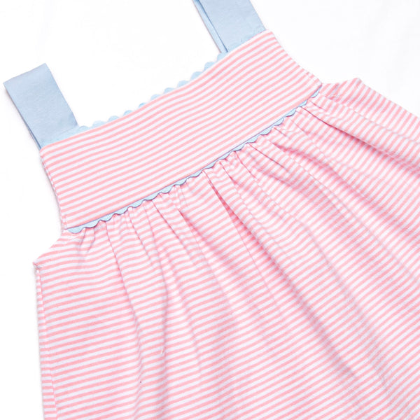 Styled in Stripes Ruffle Short Set, Pink