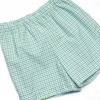 Perfectly Plaid Pocket Short Set, Green