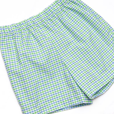 Perfectly Plaid Pocket Short Set, Green