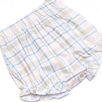Sage and Sky Plaid Long Sleeve Ruffle Diaper Set, Green