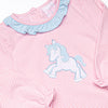 Prancin' Pony Applique Romper, Pink Stripe