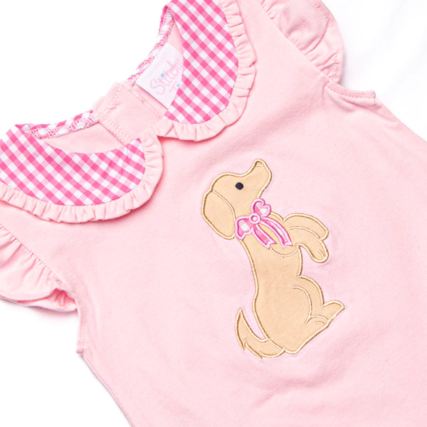 Sit, Stay, Play Applique Bubble, Pink