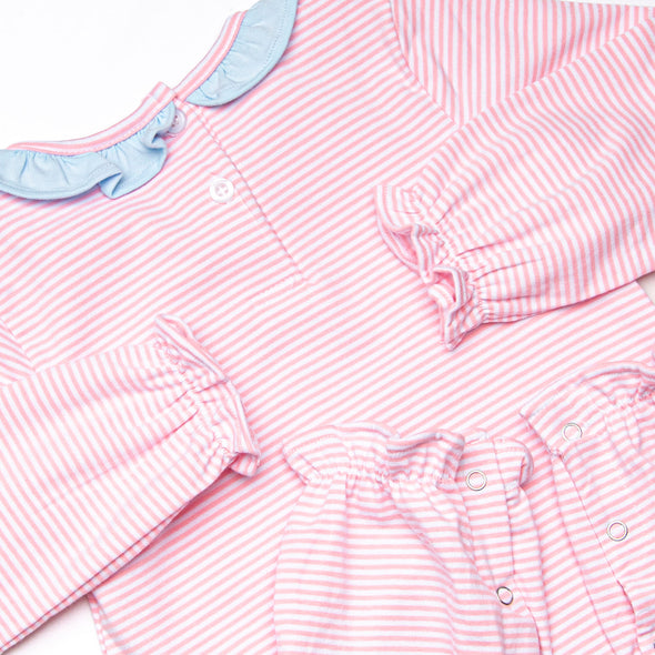 Prancin' Pony Applique Romper, Pink Stripe