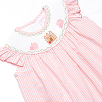 Crustacean Castle Smocked Bishop Dress, Pink