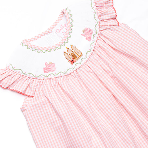 Crustacean Castle Smocked Bishop Dress, Pink