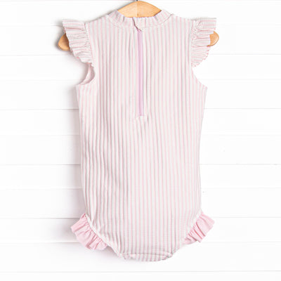 Sandy Shore Seersucker One Piece, Pink