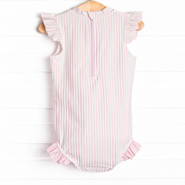 Sandy Shore Seersucker One Piece, Pink