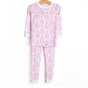 Hare Hopscotch Bamboo Pajama Set, Pink