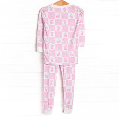 Hare Hopscotch Bamboo Pajama Set, Pink