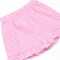 Sit, Stay, Play Applique Ruffle Short Set, Pink