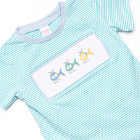 Whirlybird Winds Smocked Short Set, Mint