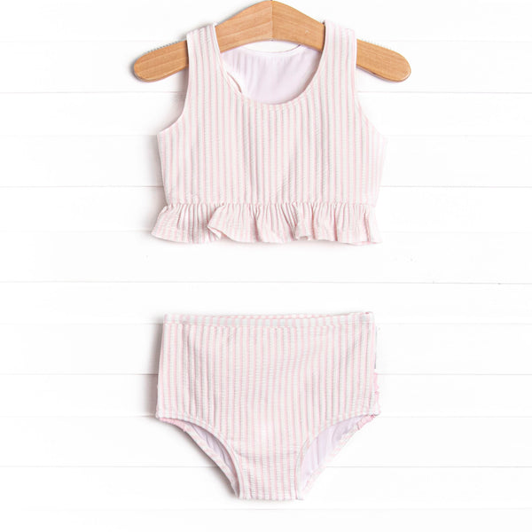 Sandy Shore Seersucker Bikini, Pink
