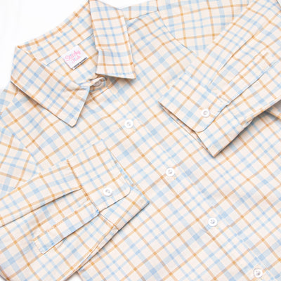 Perfect Day Plaid Button-Up Shirt, Blue