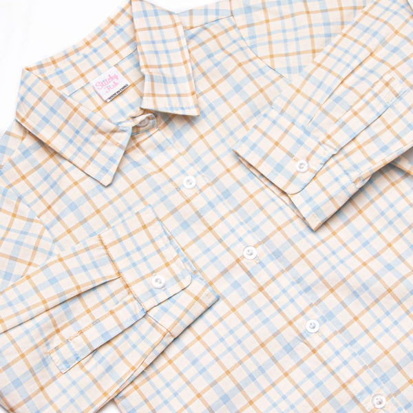 Perfect Day Plaid Button-Up Shirt, Blue