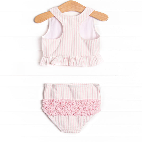 Sandy Shore Seersucker Bikini, Pink