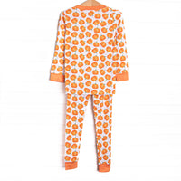 Watercolor Wagon Ride Bamboo Pajama Set, Orange