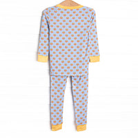 Tiny Turkeys Bamboo Pajama Set, Blue