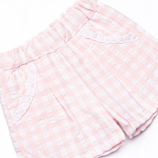 Everyday Eyelet Embroidered Short Set, Pink