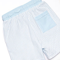 Sandy Shore Seersucker Swim Trunks, Blue