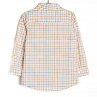 Perfect Day Plaid Button-Up Shirt, Blue