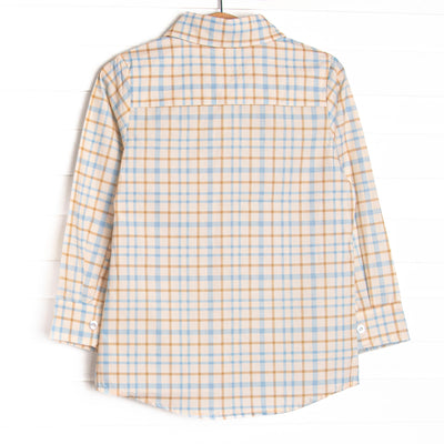 Perfect Day Plaid Button-Up Shirt, Blue