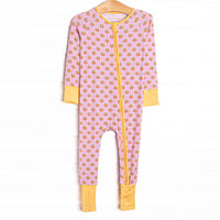 Tiny Turkeys Bamboo Zippy Pajama, Pink