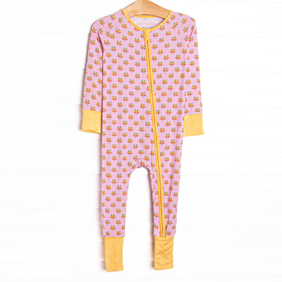 Tiny Turkeys Bamboo Zippy Pajama, Pink