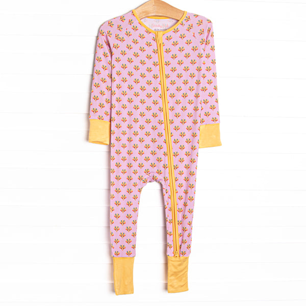 Tiny Turkeys Bamboo Zippy Pajama, Pink