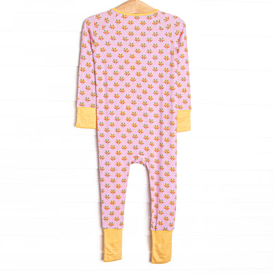 Tiny Turkeys Bamboo Zippy Pajama, Pink