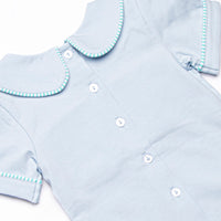 Whirlybird Winds Smocked Collared Diaper Set, Mint