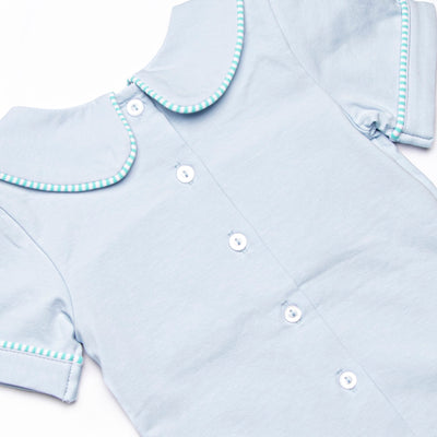 Whirlybird Winds Smocked Collared Diaper Set, Mint