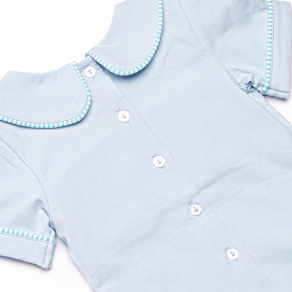 Whirlybird Winds Smocked Collared Diaper Set, Mint