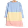 Color Block Clara Long Sleeve Dress, Blue