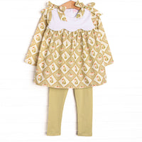 Patches of Pumpkins Legging Set, Green