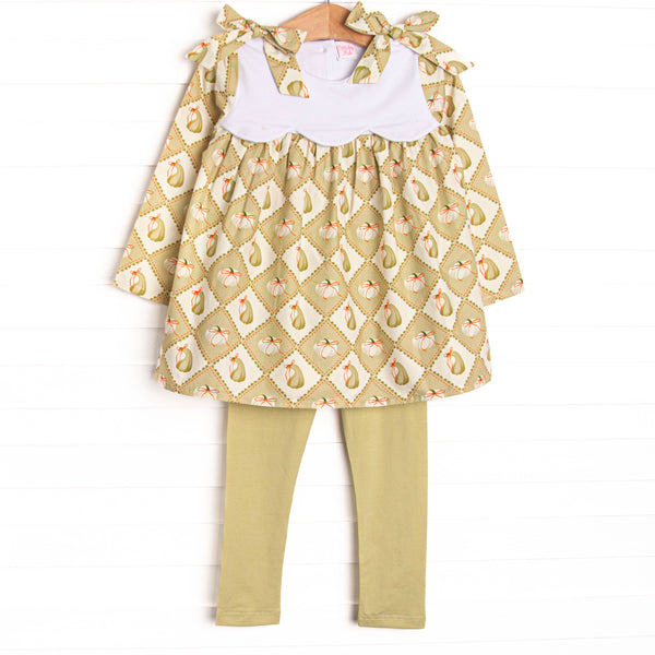 Patches of Pumpkins Legging Set, Green