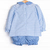 Powder Blue Plaid Pocket Bloomer Set, Blue