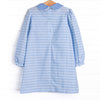 Powder Blue Plaid Pocket Dress, Blue