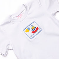 Steamboat Seas Smocked Short Set, Blue