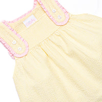 Charlotte Short Set, Yellow Seersucker
