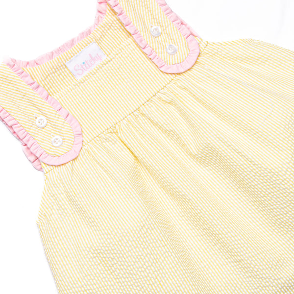 Charlotte Short Set, Yellow Seersucker