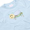Young Grasshopper Applique Top, Blue